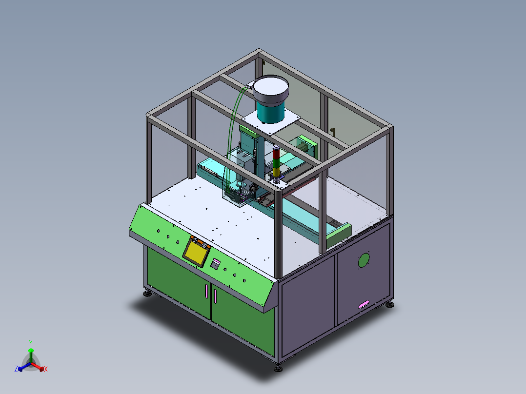 25塑件热熔埋钉机结构正等轴测图