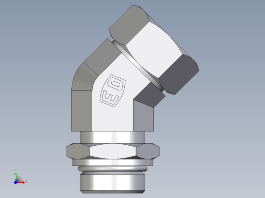 卡套式工业通用硬管接头EO_Adjustable_locknut_45_deg_elbow_VEE28LMORCF前视缩略图