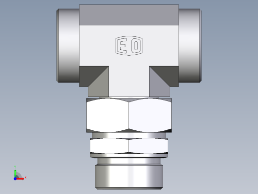 卡套式工业通用硬管接头EO_Assembled_adjustable_standpipe_branch_tee_EVT42LMOMD71前视缩略图