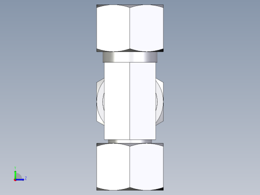 卡套式工业通用硬管接头EO_Swivel_nut_run_tee_EL12LCF左视缩略图