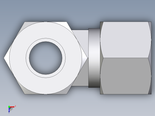 卡套式工业通用硬管接头EO_Swivel_nut_run_tee_EL12LCF俯视缩略图