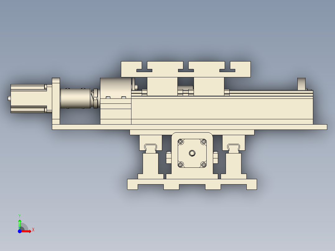 数控车床进给系统三维设计前视图