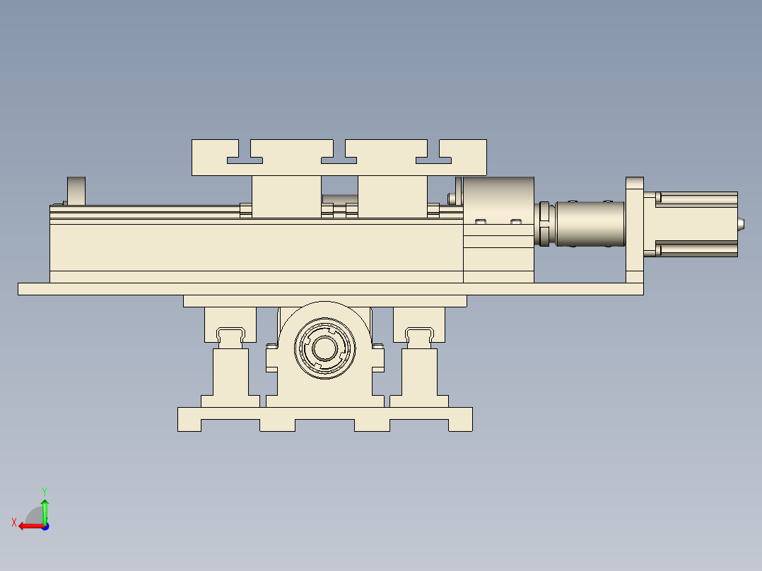 数控车床进给系统三维设计后视图