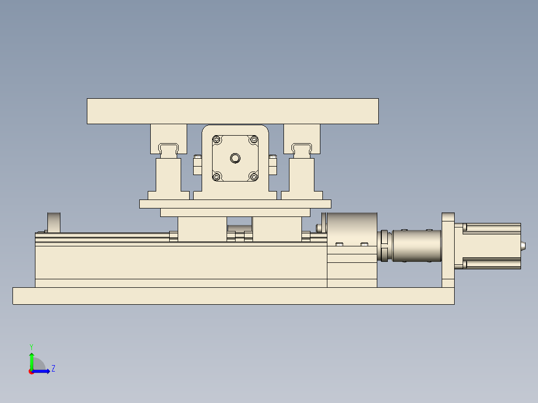 数控车床进给系统三维设计左视图