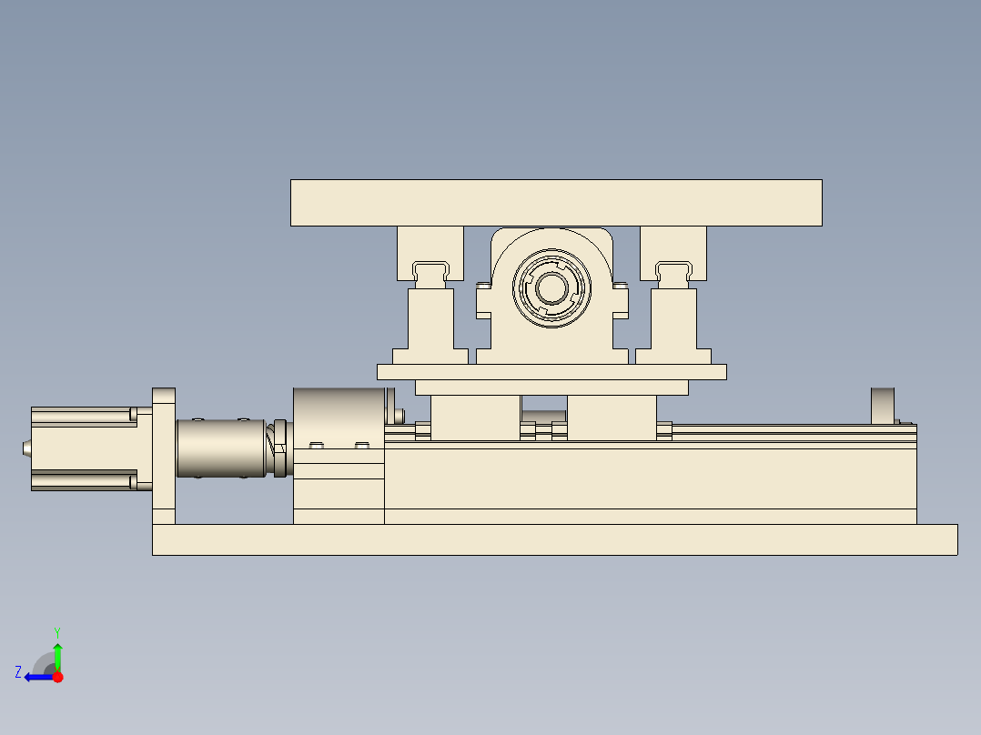 数控车床进给系统三维设计右视图