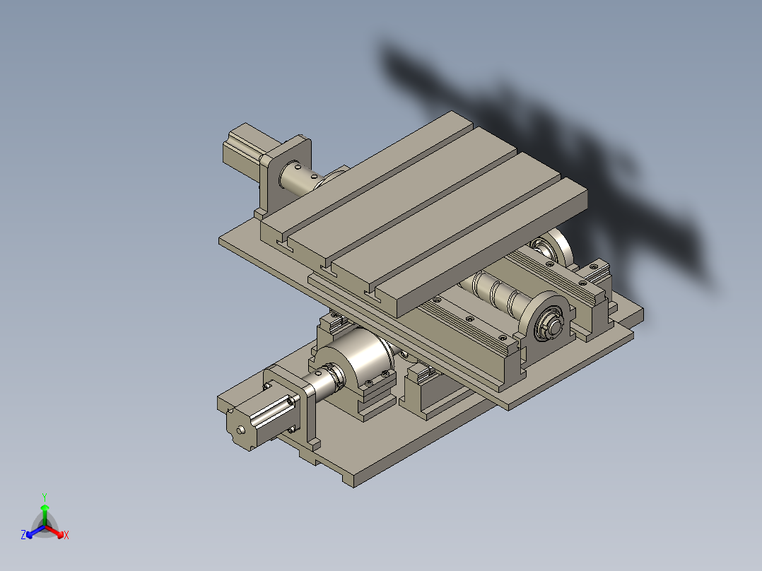 数控车床进给系统三维设计正等轴测图