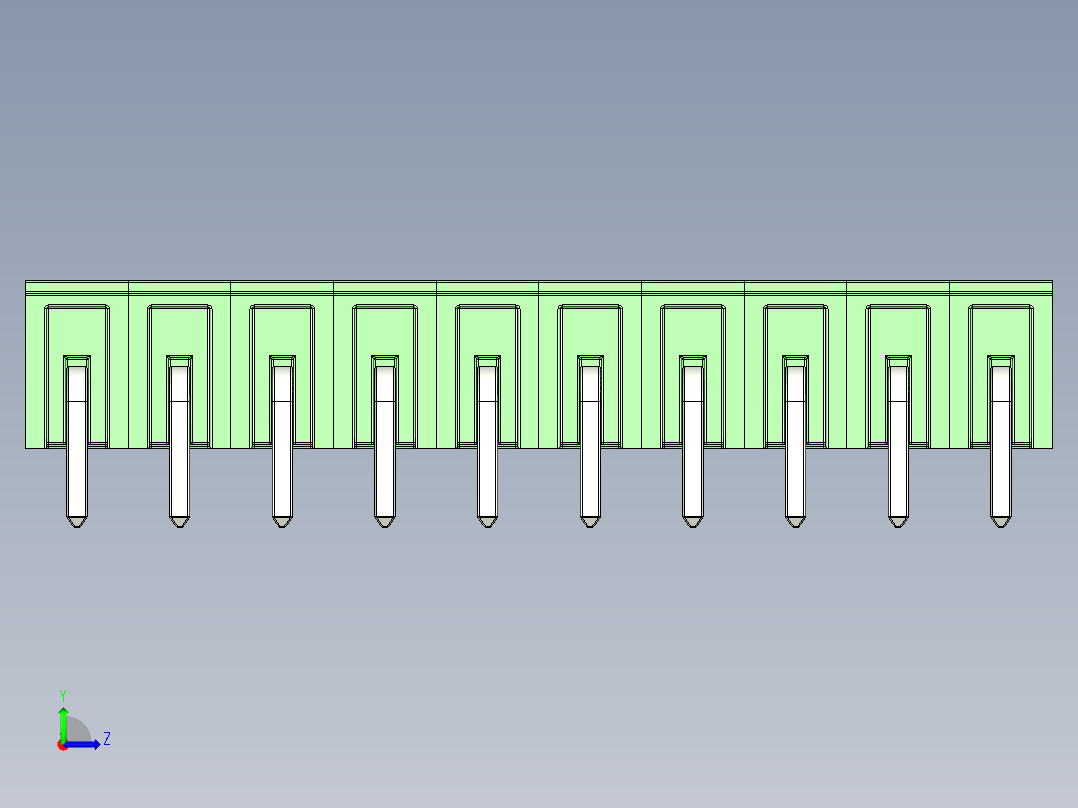 接线端子插件（1P 至 10P）左视图