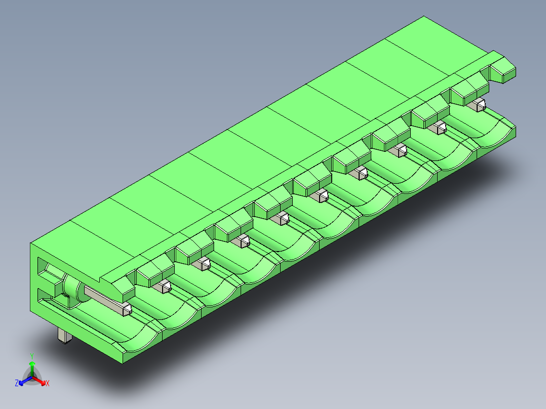 接线端子插件（1P 至 10P）正等轴测图