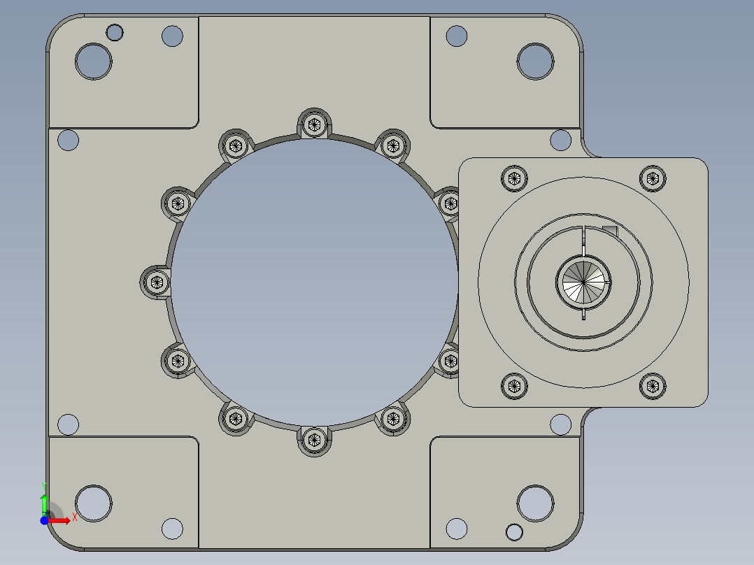 中空旋转平台KFN280-10无齿轮箱前视图