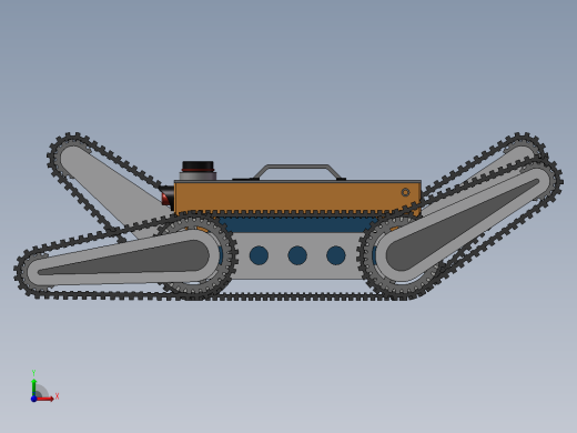 极限地形爬楼梯履带车前视缩略图