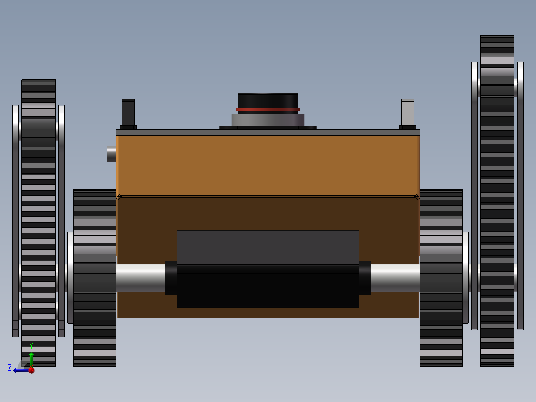 极限地形爬楼梯履带车右视图
