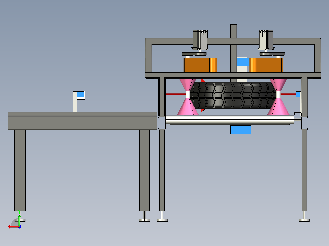 轮胎QC检测线后视图
