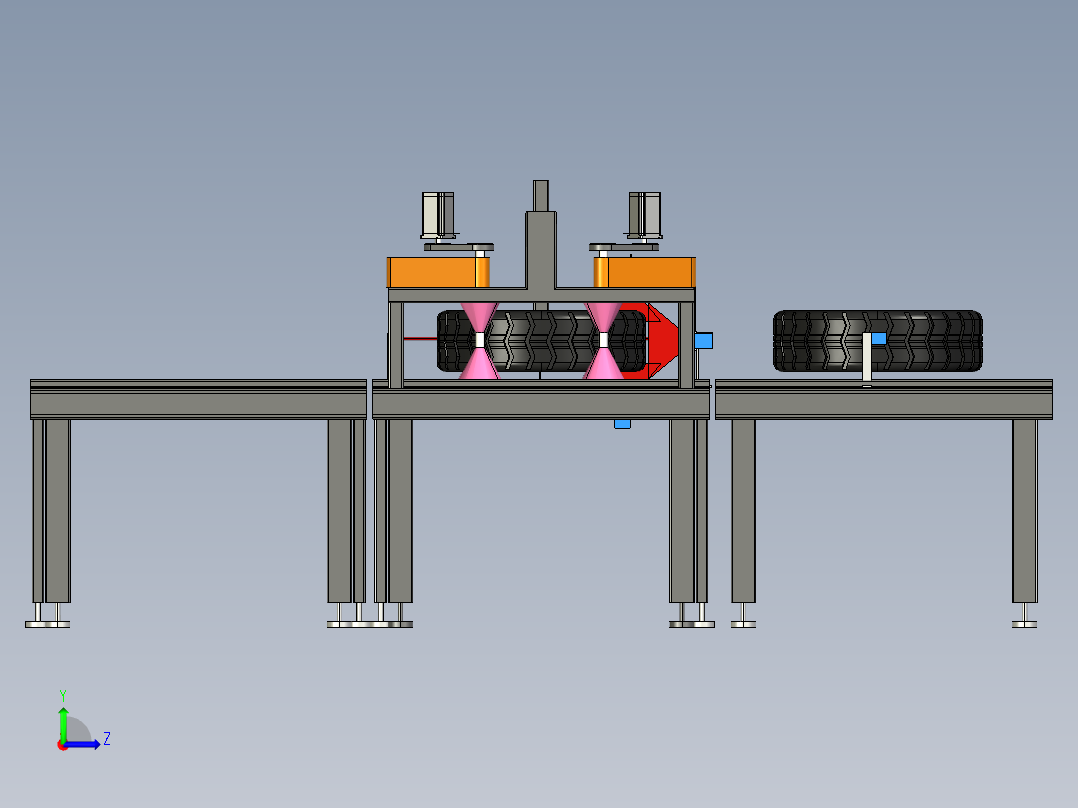 轮胎QC检测线左视图