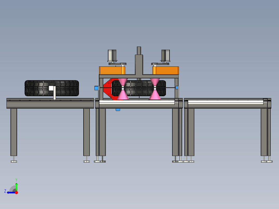 轮胎QC检测线右视图