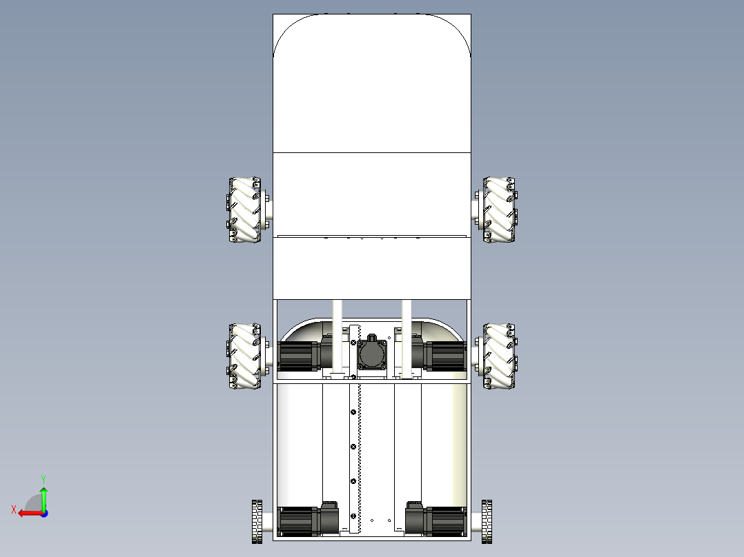 三级楼梯清洁机三维SW模型后视图