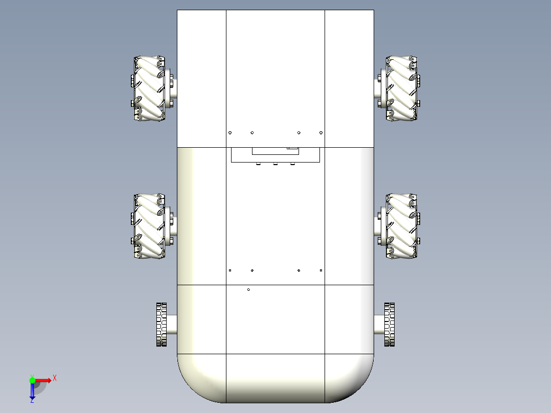 三级楼梯清洁机三维SW模型俯视图