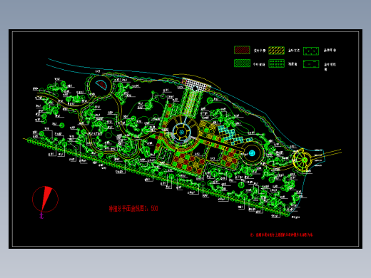 某河道绿化设计平面图