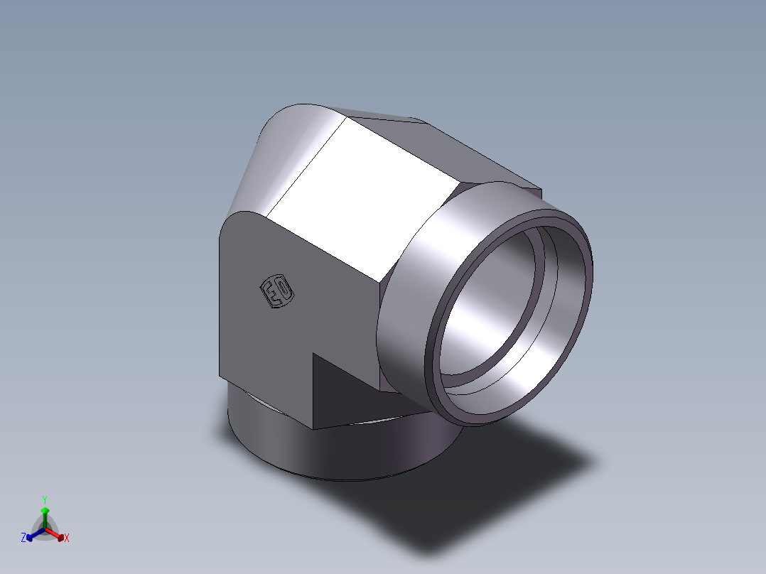 弯接头-W、1C9-52正等轴测图