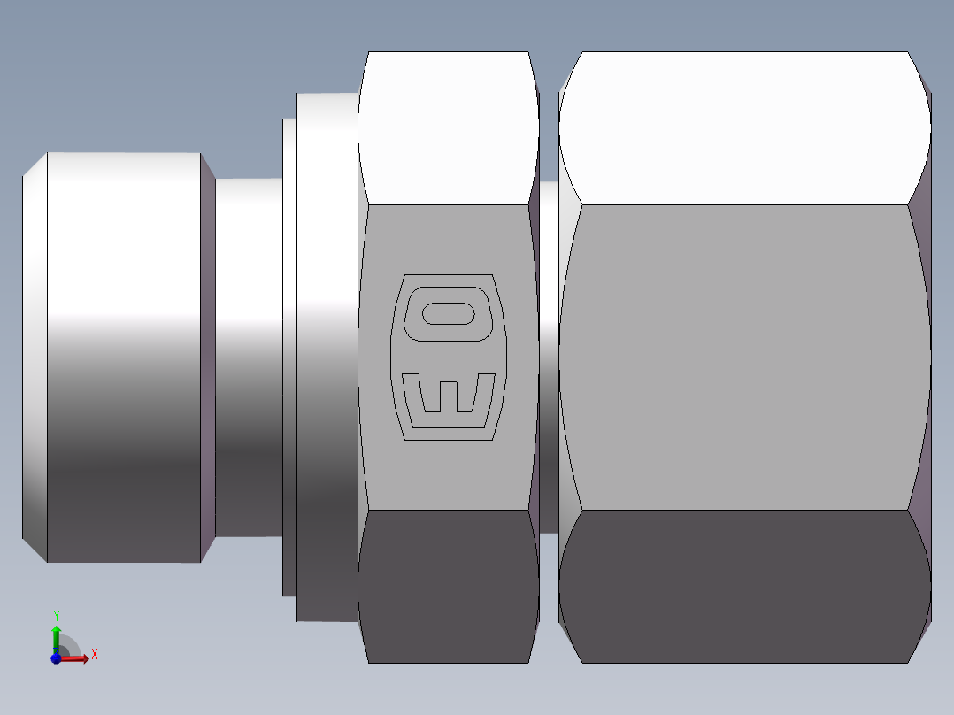 直通管螺纹组合接头、2BC-08-22WD前视图