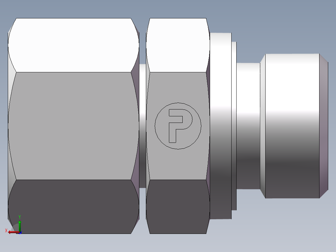 直通管螺纹组合接头、2BC-08-22WD后视图