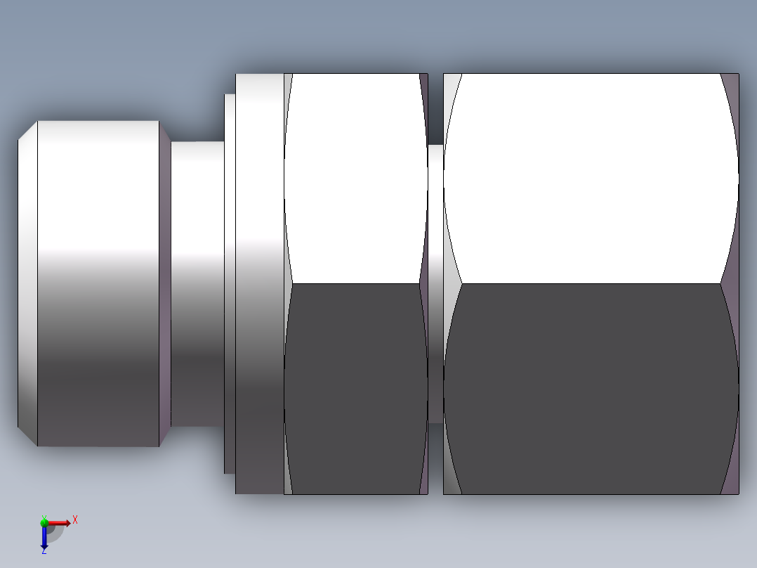 直通管螺纹组合接头、2BC-08-22WD俯视图