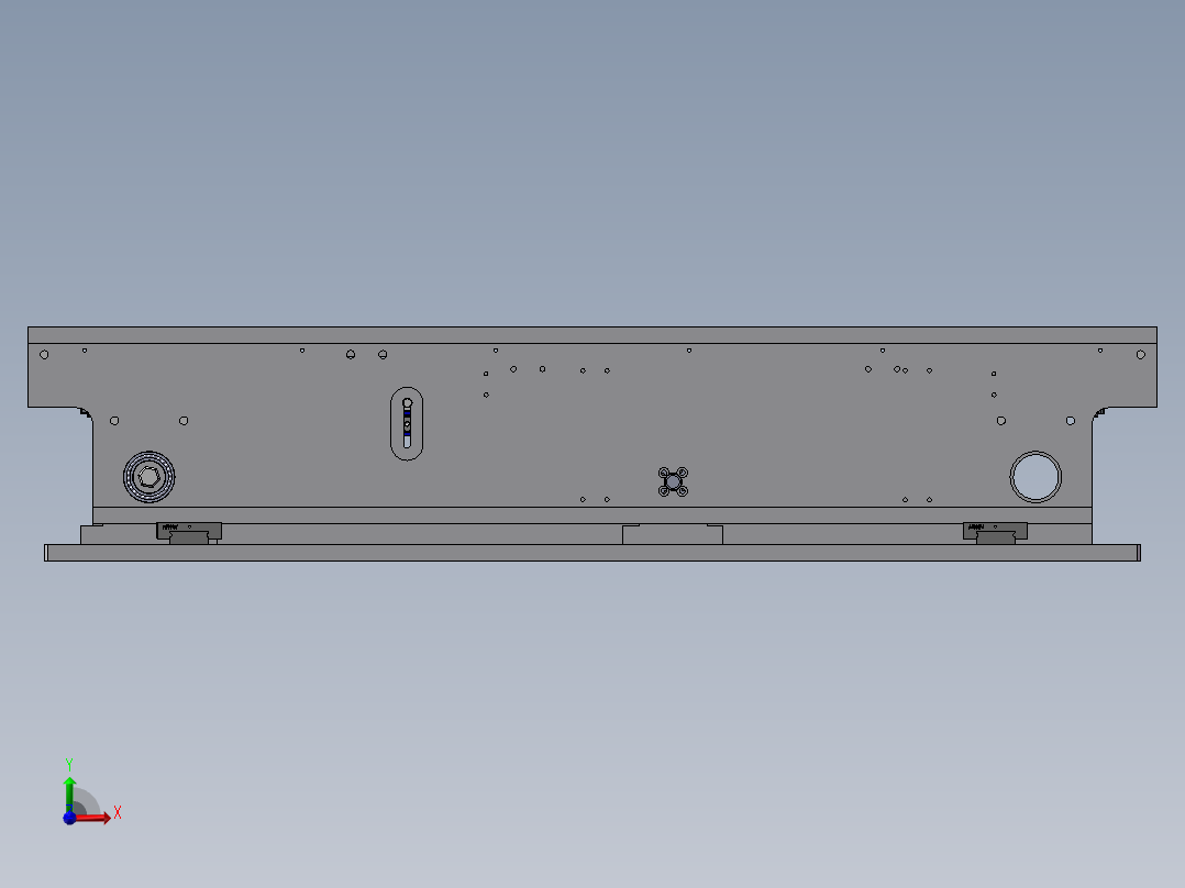 0.7米宽度可调双带输送机构前视图
