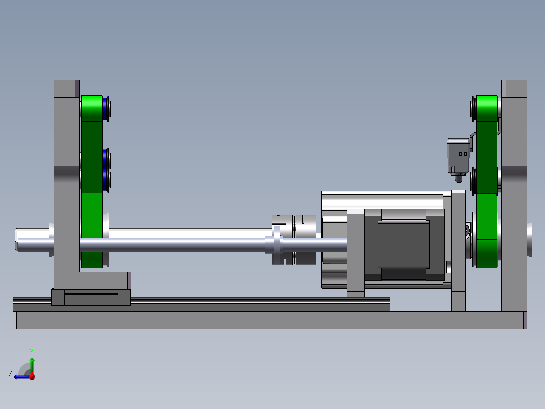 0.7米宽度可调双带输送机构右视图