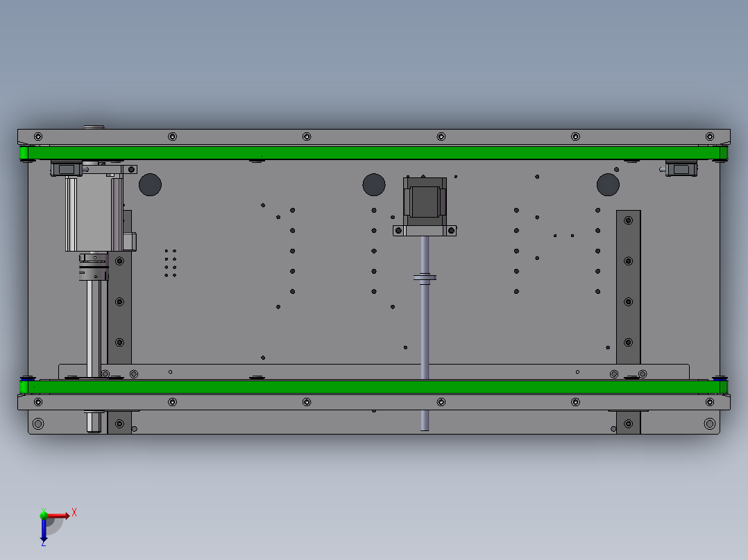 0.7米宽度可调双带输送机构俯视图