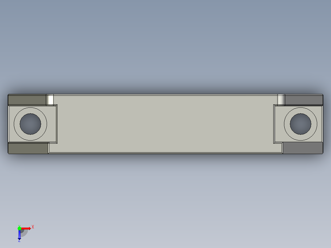 osram方型塑料把手(孔距90)10310169俯视图
