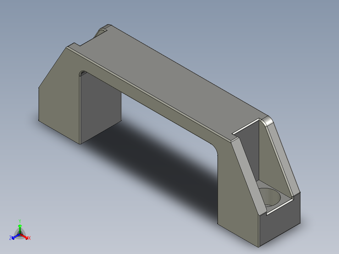 osram方型塑料把手(孔距90)10310169正等轴测图