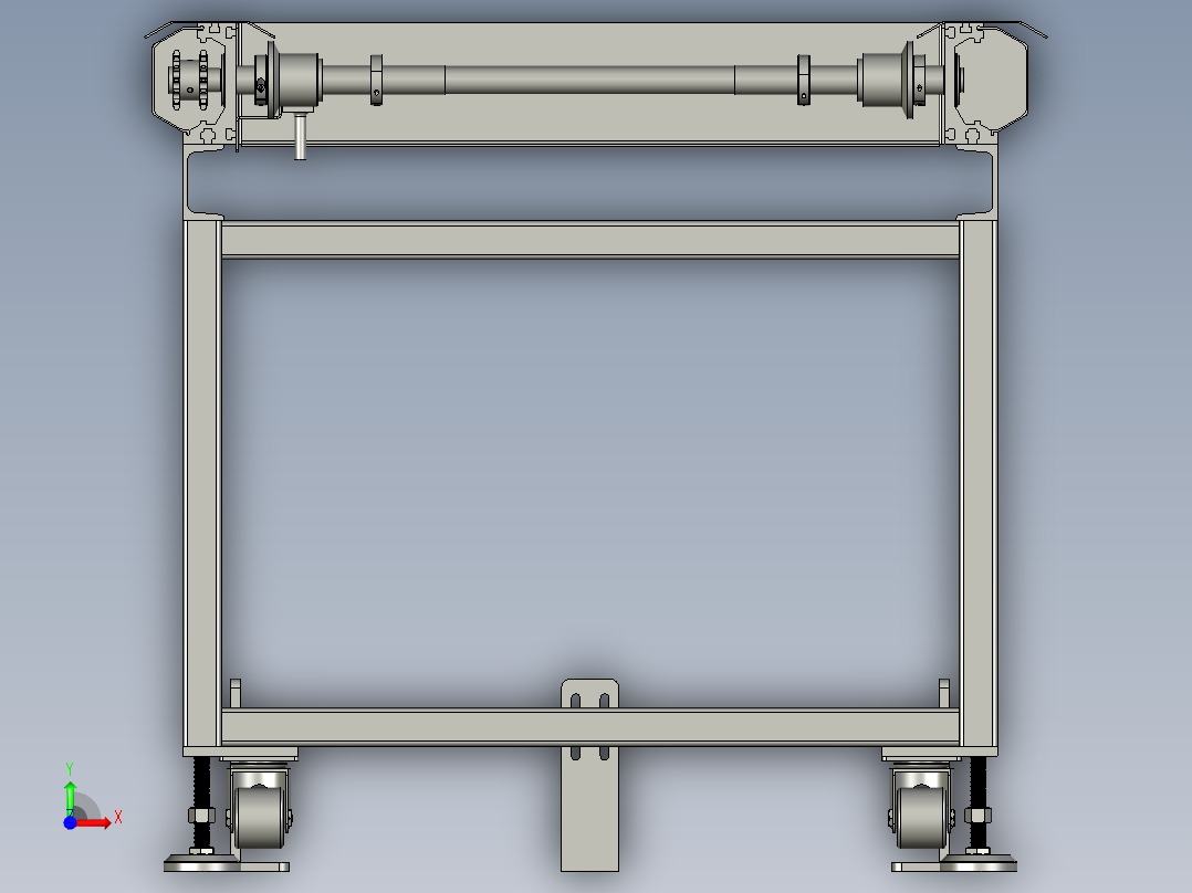 大众积放辊筒线-上料端前视图