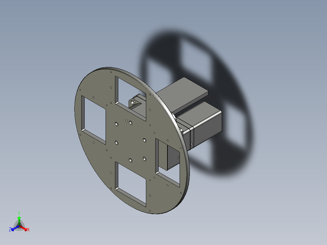 旋转载台机构正等轴测图
