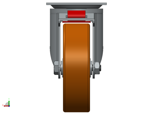 带刹车孔的D125mm固定旋转车轮脚轮后视缩略图