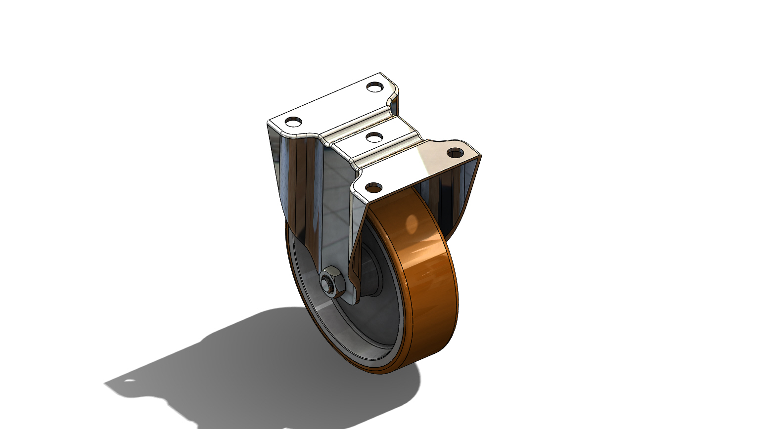 带刹车孔的D125mm固定旋转车轮脚轮