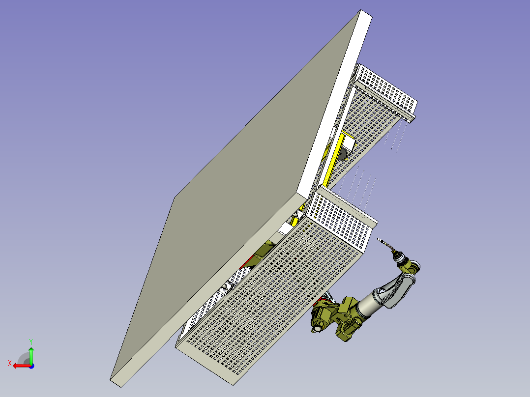 单机器人焊接工作站设计后视图