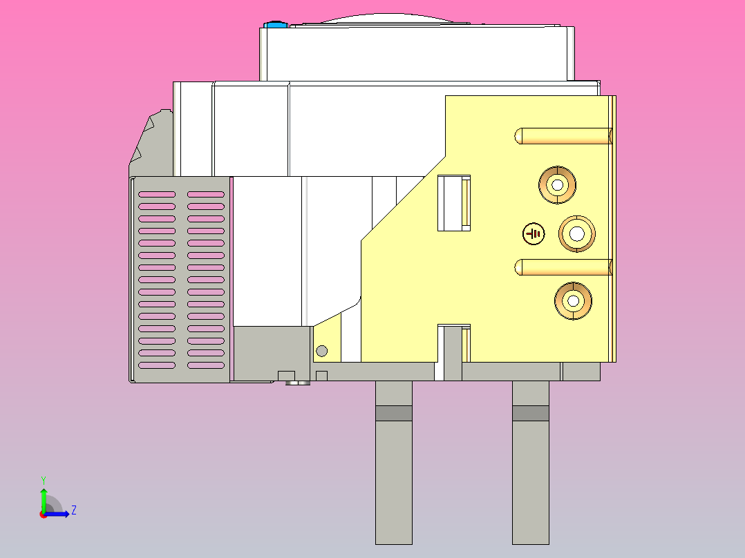 NXA63H63-3P固定万能式断路器三维模型202208左视图