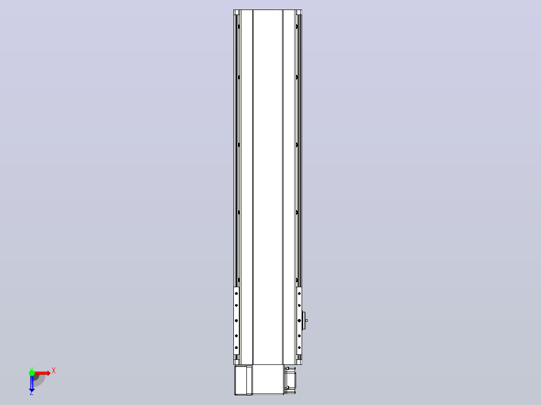 皮带直线轴半封闭可选导轨TPA-HNB-202D-140-L700-LP-C-P75-N3俯视图