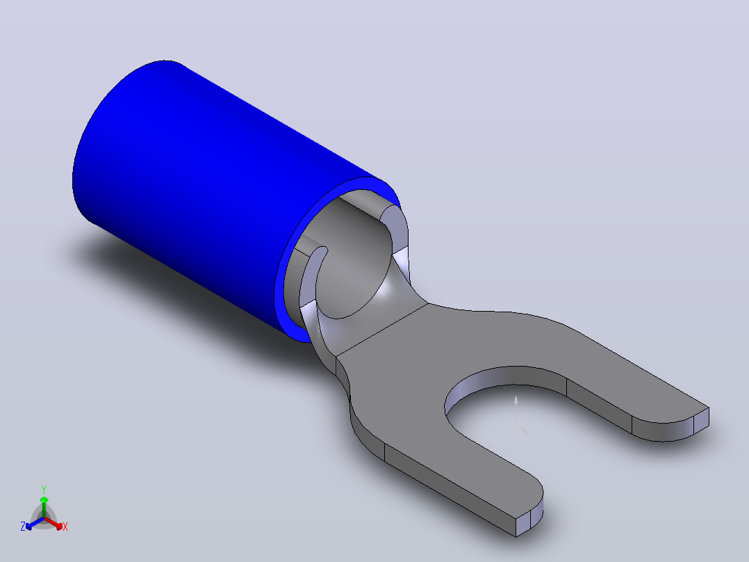 接线端子spade-terminal-lug-size-10-1 2 SW正等轴测图