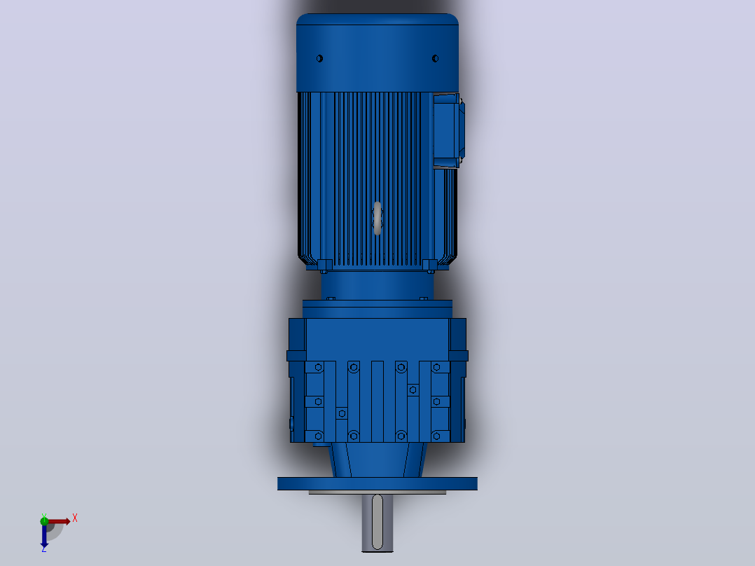RF27法兰轴伸式安装斜齿轮减速机RF27-Y0.18-4P-63-M1-0°-Φ160俯视图