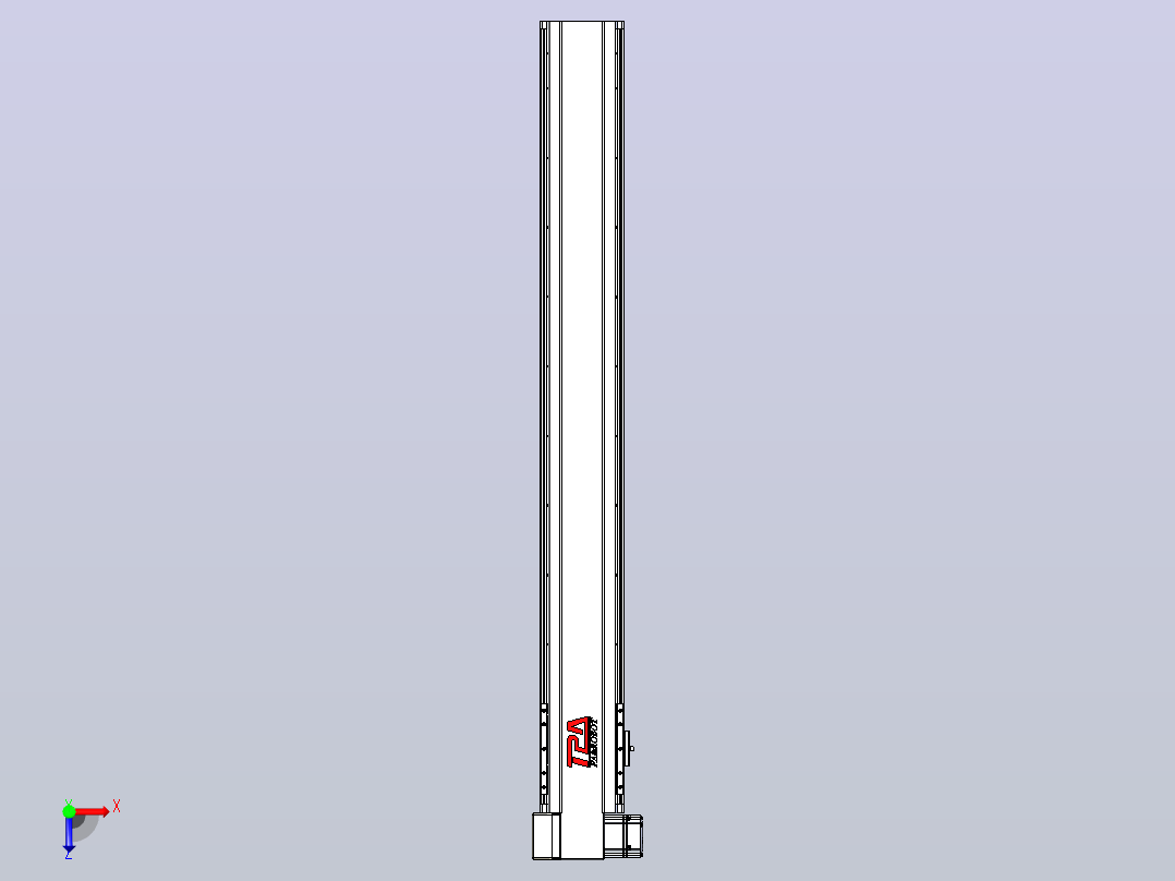 皮带直线轴半封闭可选导轨TPA-HNB-120D-110-L900-LP-Y-P40-N3俯视图