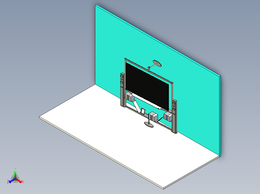 Mueble-家具电视架正等轴测图