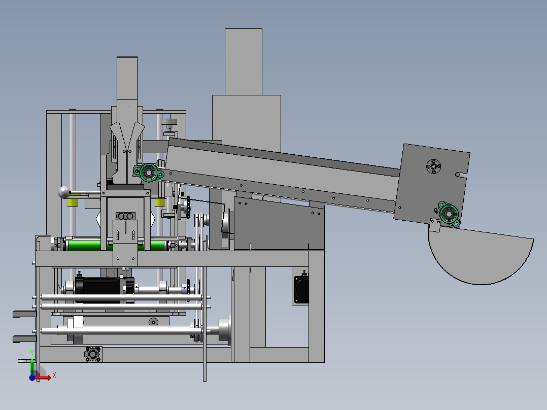 竹筷自动计数大袋包装封装输送设备sw16可编辑前视图