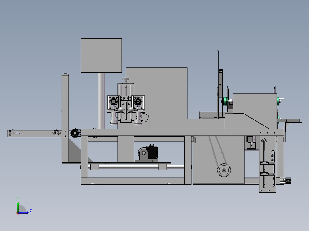 竹筷自动计数大袋包装封装输送设备sw16可编辑左视图