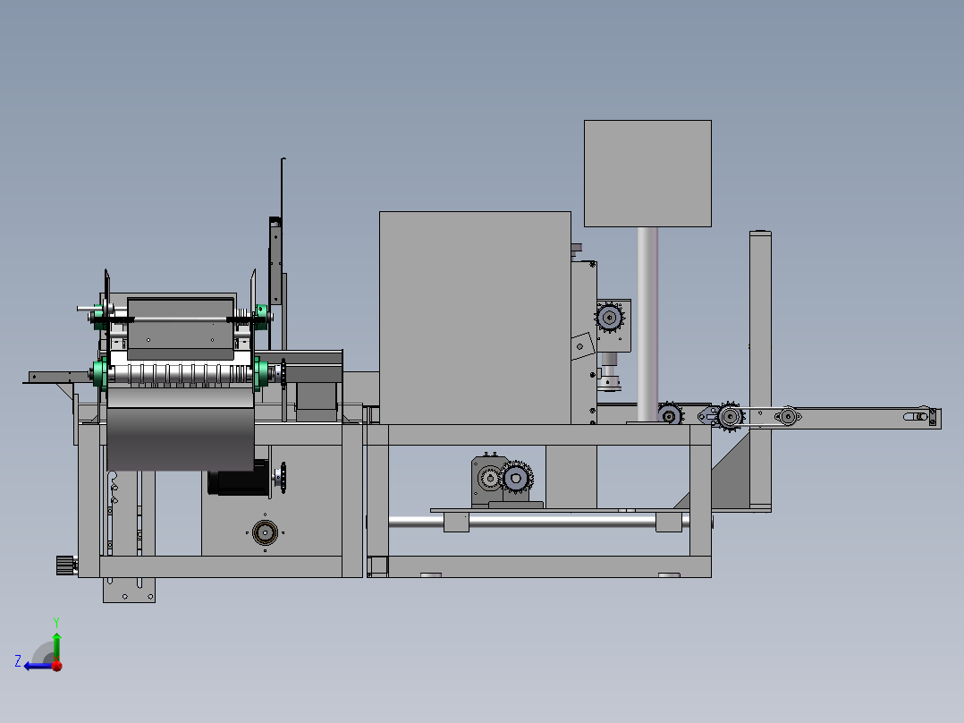 竹筷自动计数大袋包装封装输送设备sw16可编辑右视图