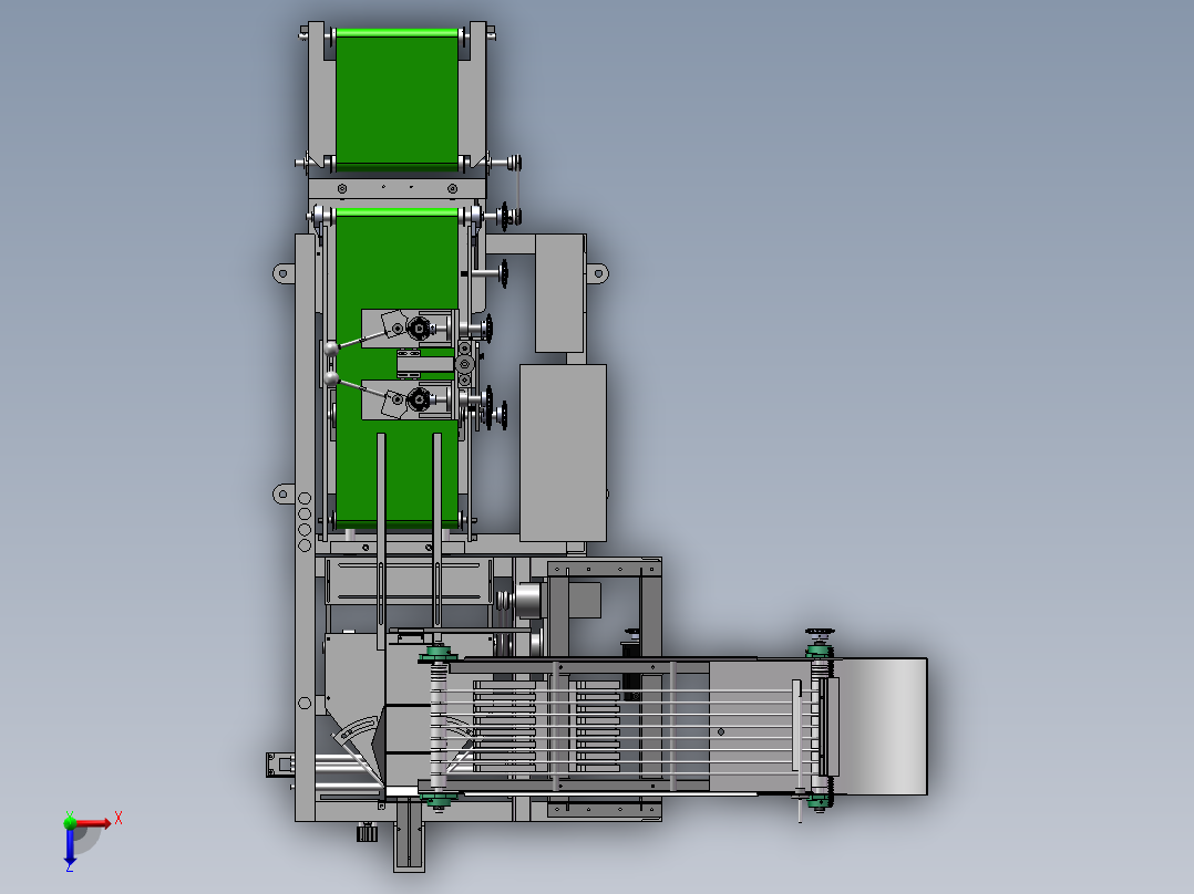 竹筷自动计数大袋包装封装输送设备sw16可编辑俯视图