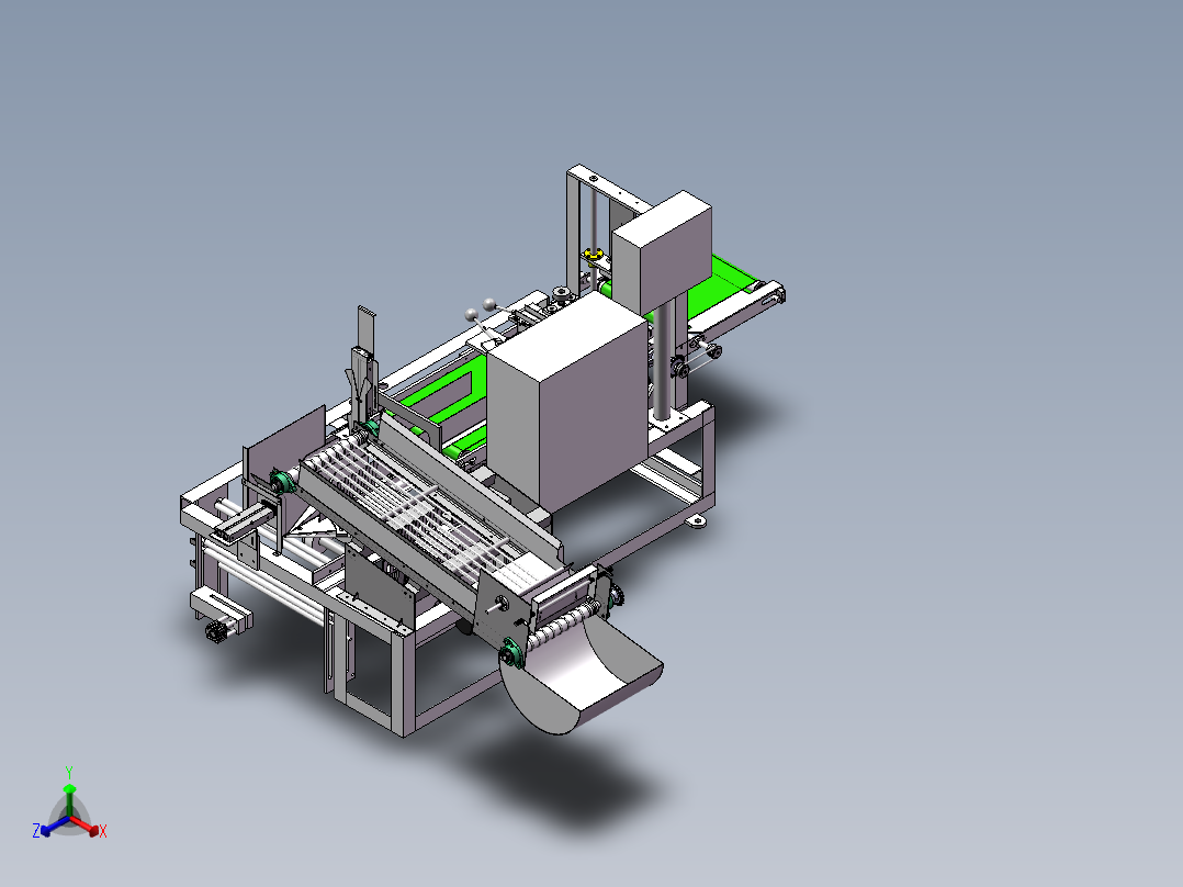 竹筷自动计数大袋包装封装输送设备sw16可编辑正等轴测图