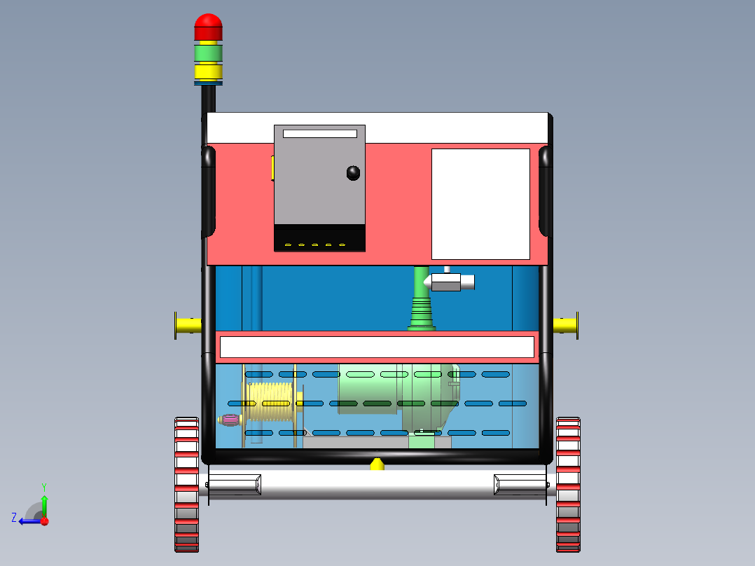 solidworks 卸货小车建模右视图