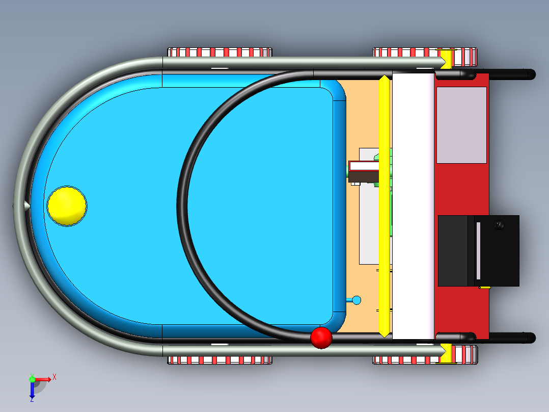 solidworks 卸货小车建模俯视图