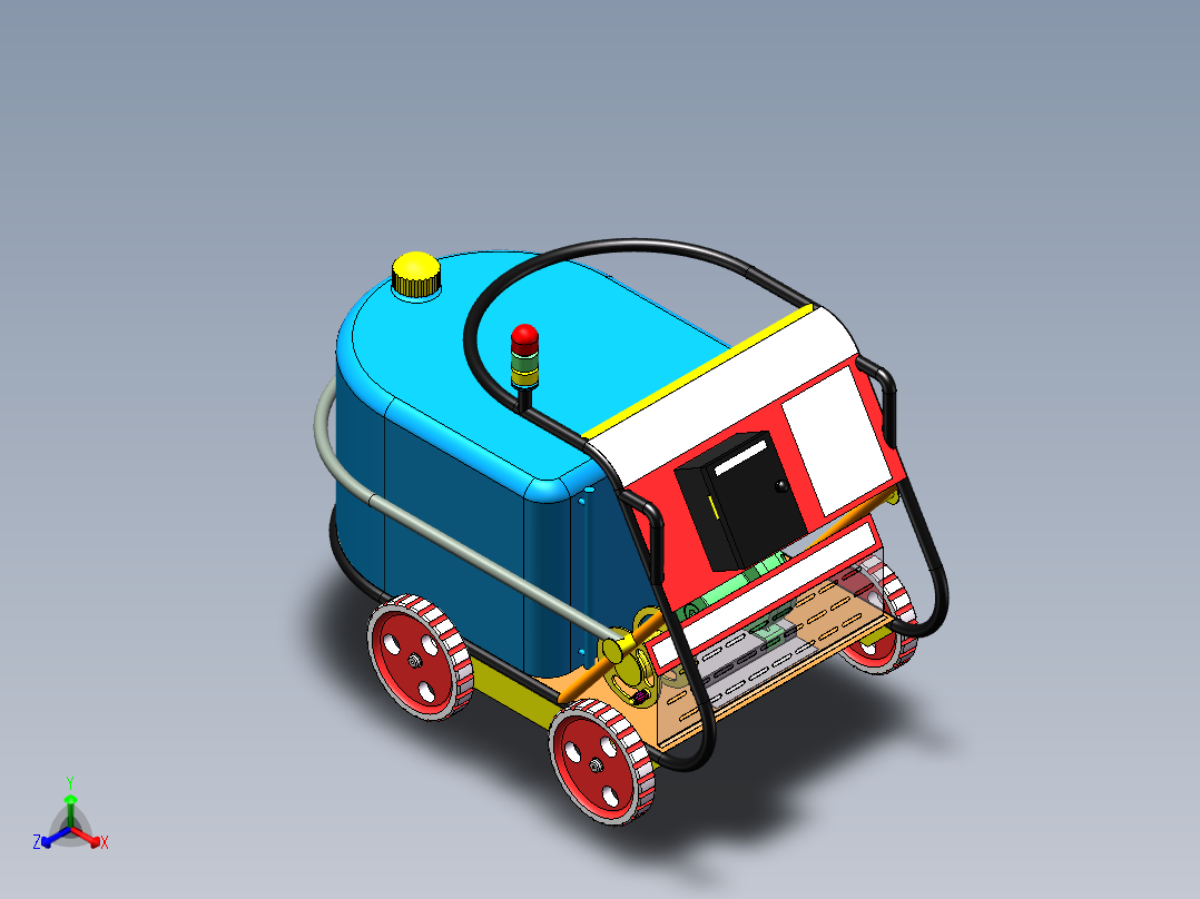 solidworks 卸货小车建模正等轴测图