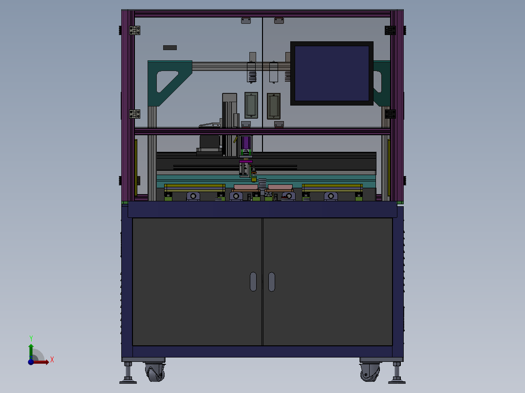 双工位贴标签机前视图